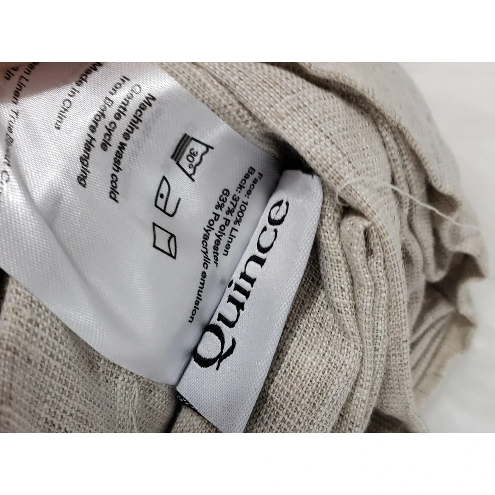 NEW QUINCE European Linen True Blackout Curtain Single Panel FLAX 48